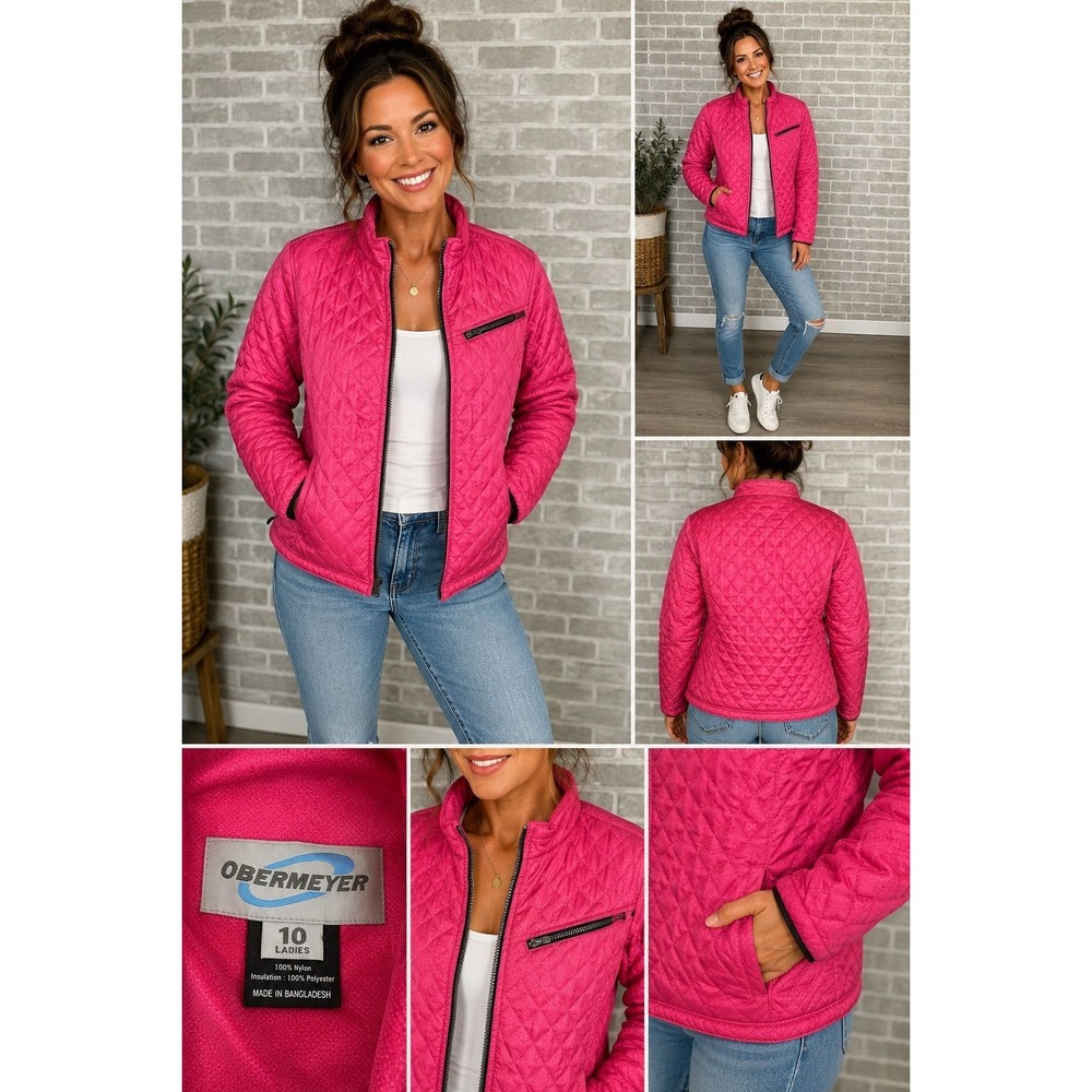Obermeyer Women's Quilted Insulated Jacket Hot Pink Size 10